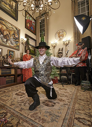 Jewish Bottle Dance, Russian Themed Party, Philadelphia, Pennsylvania, Elina Karokhina, Mikhail Smirnov, dancer Vladimir Nikitin, photo credit Master Studio Photography - 267.312.2224  www.master-studio.com